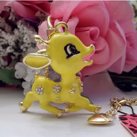Betsey Johnson Yellow Deer Necklace for Kids - Picture 3 of 3